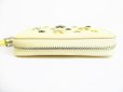 Photo6: Jimmy Choo Metal Stars Cream Yellow Leather Round Zip Coin Purse #7656