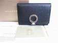 Photo1: BVLGARI Logo Clip Black Leather Business Card Case #7671 (1)