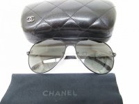 CHANEL Black Teardrop Lens Black Frame Sunglasses Eye Wear #7684