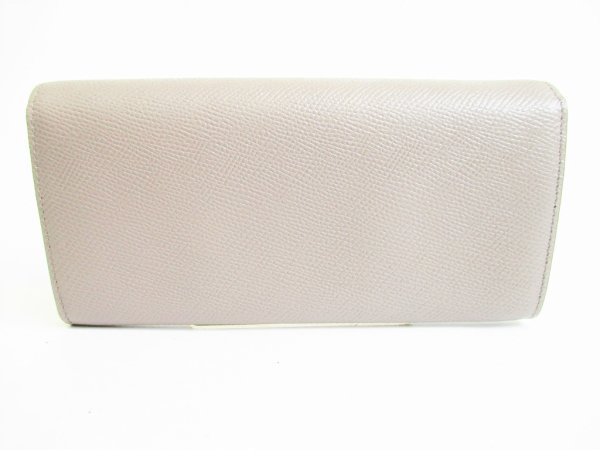 Photo2: CELINE Gray Leather Large Flap Wallet Bifold Long Wallet #7734