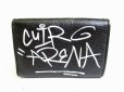 Photo2: BALENCIAGA Graffiti Black Leather Trifold Mini Wallet Purse #7741 (2)