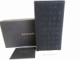 Photo1: BVLGARI Logo Mania Black Canvas Leather Bifold Long Bill Wallet #7743 (1)