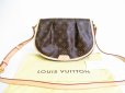 Photo1: LOUIS VUITTON Monogram Brown Leather Crossbody Bag Menil Montan PM #7750 (1)