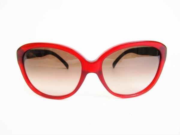 Photo2: FENDI Brown Lens Red Plastic Frame Zucca Sunglasses Eye Wear #7769