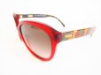 Photo3: FENDI Brown Lens Red Plastic Frame Zucca Sunglasses Eye Wear #7769