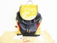 Photo1: Christian Louboutin Black and Gold Leather Backpack Bag Purse #7780 (1)