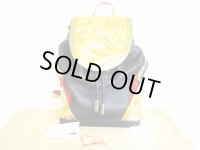 Christian Louboutin Black and Gold Leather Backpack Bag Purse #7780