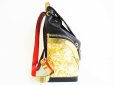 Photo3: Christian Louboutin Black and Gold Leather Backpack Bag Purse #7780