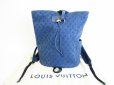 Photo1: LOUIS VUITTON Blue Monogram Denim Chalk Backpack Purse #7781 (1)