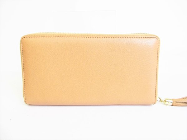 Photo2: GUCCI Soho Beige Leather Round Zip Long Wallet Purse #7795