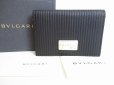 Photo1: BVLGARI Black Leather Business Card Case #7796 (1)