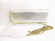 Photo1: Jimmy Choo Champagne Gold Leather Chain Wallet Evening Bag Purse #7808 (1)