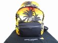 Photo1: Saint Laurent Paris YSL Palm Trees Canvas Black Leather Backpack Day pack #7809 (1)