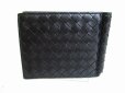 Photo2: BOTTEGA VENETA Intrecciato Black Leather Bifold Bill Wallet Purse #7816 (2)