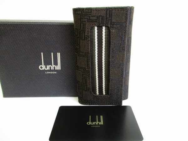 Photo1: DUNHILL Brown Canvas 6 Pics Key Case #7821