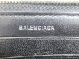 Photo10: BALENCIAGA Everyday Black White Leather Round Zip Wallet #7835