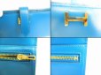 Photo9: HERMES Blue Veau Tadelakt Leather Gold H/W Wallet Bearn Soufflet #7843