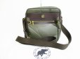 Photo1: HUNTING WORLD Green Nylon Brown Leather Crossbody Bag Purse #7873 (1)