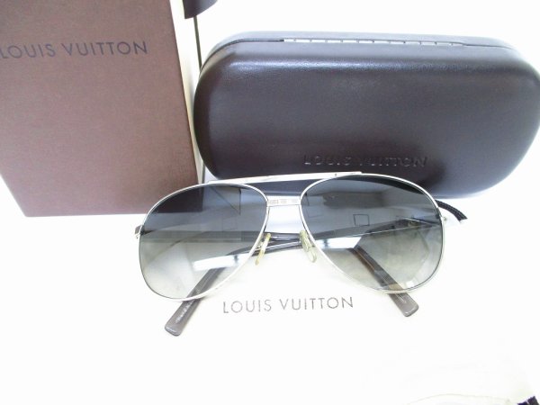 Photo1: LOUIS VUITTON Metal Gray Sunglasses Eye Wear Pilot Attitude #7895