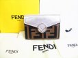 Photo1: FENDI F IS FENDI FF Silver Leather Micro Trifold Wallet #7904 (1)