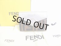 FENDI F IS FENDI FF Silver Leather Micro Trifold Wallet #7904
