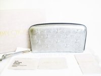 Jimmy Choo Embossed Stars Metallic Leather Round Zip Wallet #7913