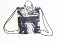 Photo1: Jimmy Choo White and Black Nylon Back Pack Day Pack Purse #7917 (1)