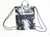 Jimmy Choo White and Black Nylon Back Pack Day Pack Purse #7917