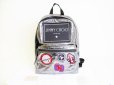 Photo1: Jimmy Choo Logo Patchwork Silver Leather Back Pack Day Pack Purse #7918 (1)