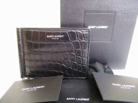Saint Laurent Paris Black Leather Bifold Bill Wallet Purse #7924