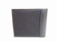 Photo2: HUNTING WORLD Black Safari Black Canvas Leather Bifold Wallet #7925 (2)