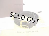 LOUIS VUITTON Monogram Mini Brown Canvas Brown Leather Belt #7926