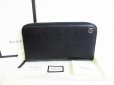 Photo1: GUCCI Interlocking G Black Leather Round Zip Long Wallet Purse #7957 (1)