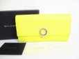 Photo1: BVLGARI Yellow Leather Logo Clip Bifold Long Wallet #7971 (1)