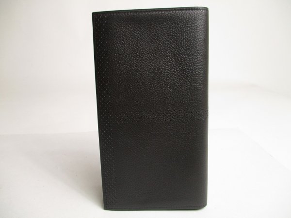 Photo2: HERMES Black Veau Swift Leather Bifold Long Bill Wallet MC2 Fleming #7973