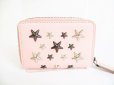 Photo2: Jimmy Choo Metal Stars Pink Leather Round Zip Coin Purse #7979 (2)