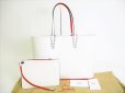 Photo1: Christian Louboutin White Leather Cabata Tote Bag Shopping Bag Purse #7983 (1)