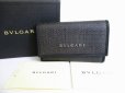 Photo1: BVLGARI Weekend Gray PVC Black Leather 6 Pics Key Cases #7991 (1)