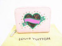 LOUIS VUITTON Epi Monogram LV Stories Rose Ballerine Leather Zippey Coin Purse #7996