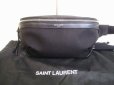 Photo1: Saint Laurent Paris Canvas and Leather Waist Pack Body Bag Purse #8024 (1)