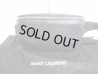 Saint Laurent Paris Canvas and Leather Waist Pack Body Bag Purse #8024