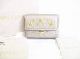 Photo1: Jimmy Choo Metal Stars Gray Leather Trifold Wallet Compact Wallet #8028 (1)