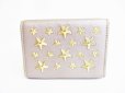 Photo2: Jimmy Choo Metal Stars Gray Leather Trifold Wallet Compact Wallet #8028 (2)