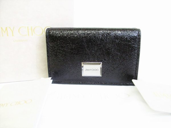 Photo1: JIMMY CHOO Leather Credit Card Holder Business Card Holder #8046