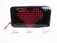 Photo1: Christian Louboutin Panettone Heart Motif Enamel Round Zip Wallet #8047 (1)