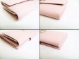 Photo7: BVLGARI Light Pink Leather Logo Clip Bifold Long Wallet #8049