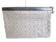 Photo2: Jimmy Choo Embossed Stars Gray and Black Leather Clutch Bag #8059 (2)