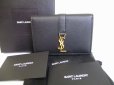 Photo1: Yves Saint Laurent YSL Black Leather Card Holder #8063 (1)