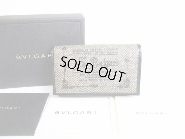 Photo1: BVLGARI Coated Heritage Canvas Black Calf Leather 6 Pics Key Cases #8076