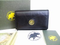HUNTING WORLD Black Nylon Leather Gold H/W 6 Pics Key Cases #8091